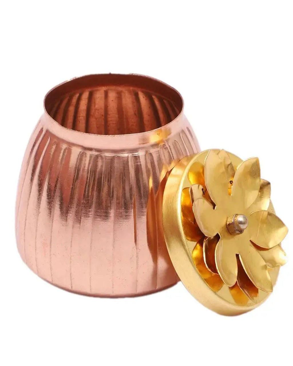 Elegant Dual-Lotus 2 Jars with Ornate Metal Basket