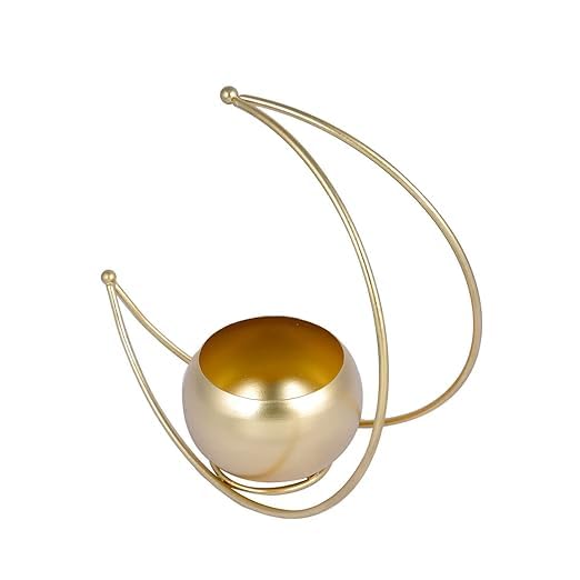 Gold Finish Hanging Moon Planter