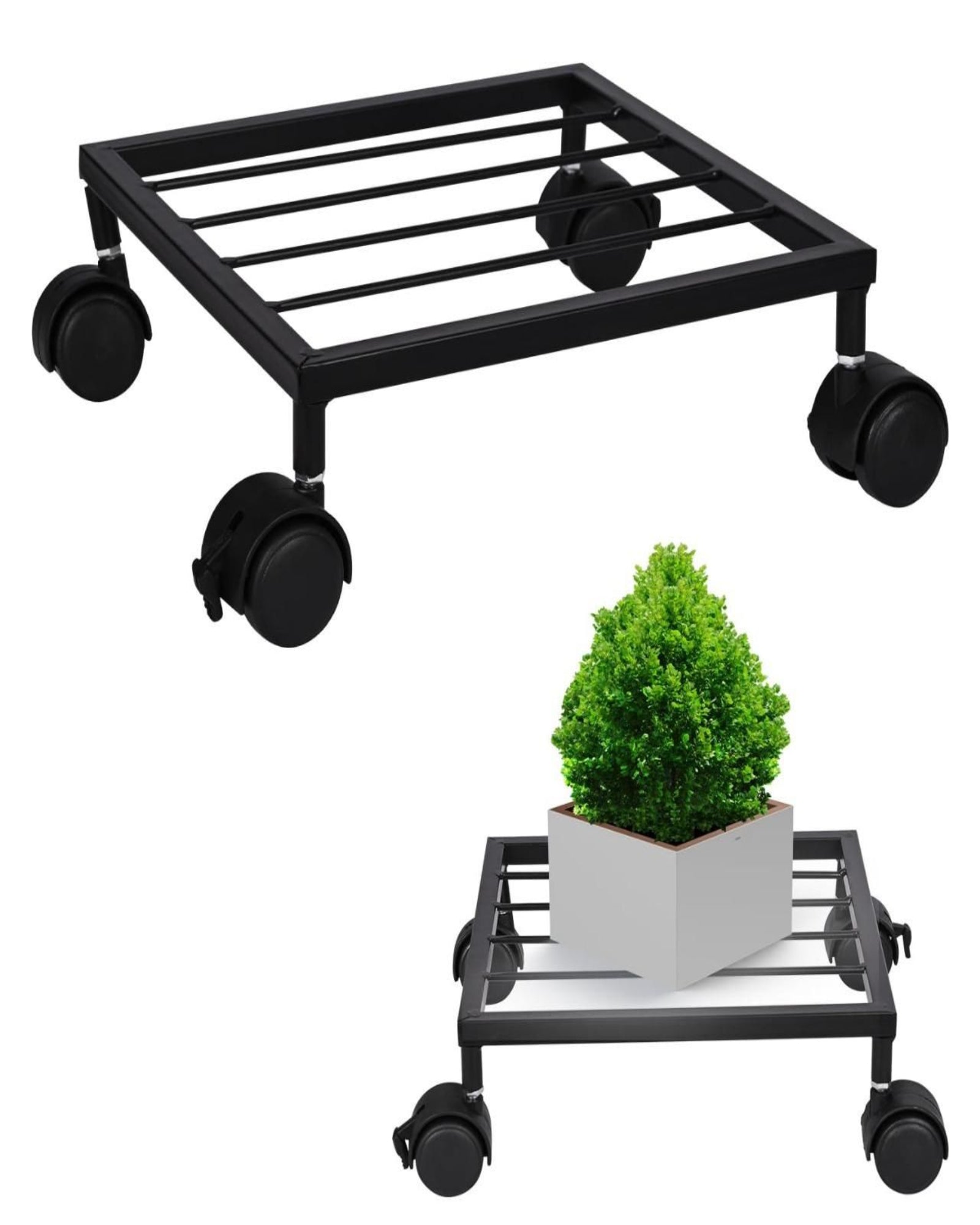 Heavy-Duty Metal Plant Stand with Wheels