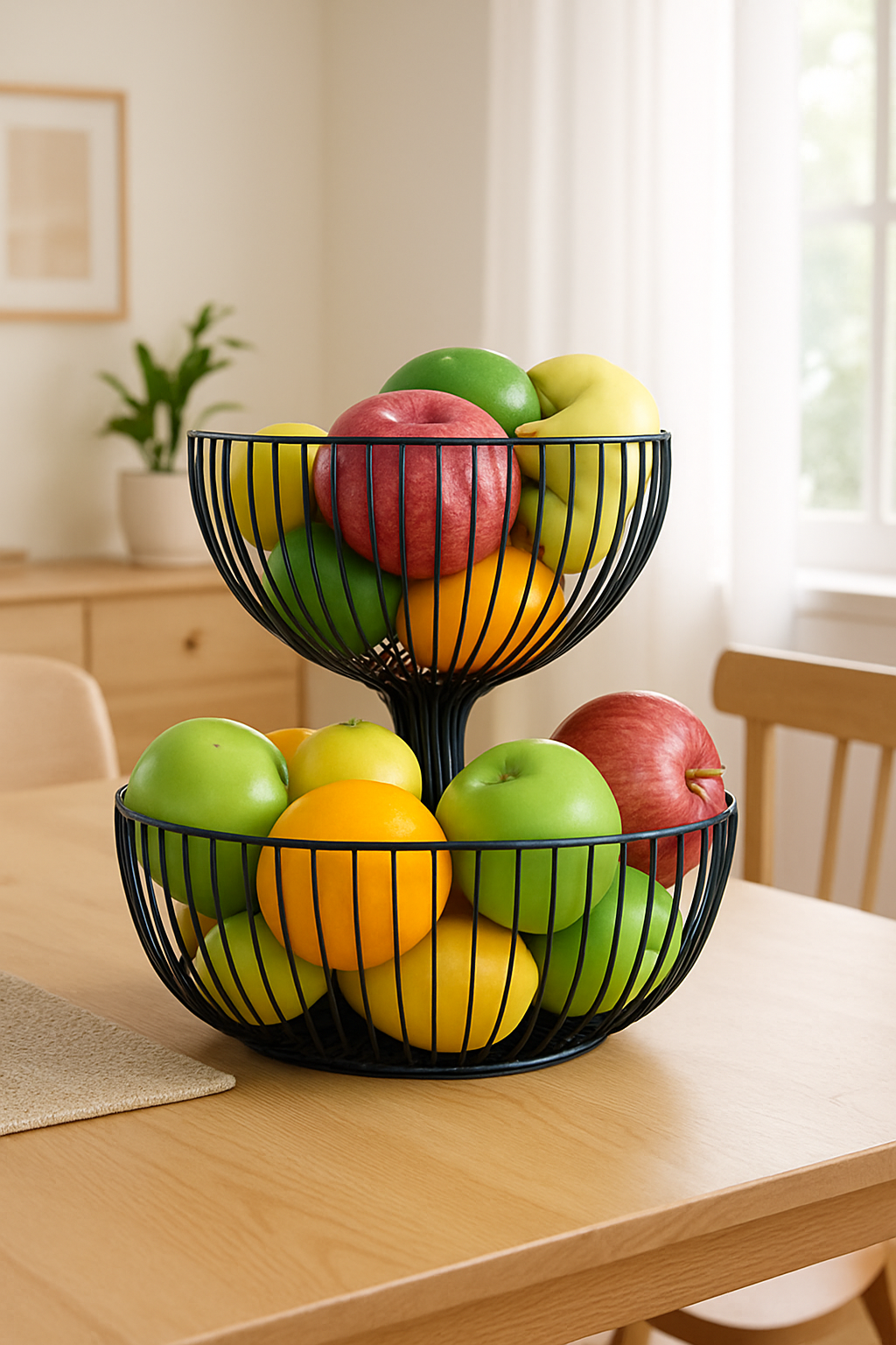 2-Tier Metal Fruit Basket Stand