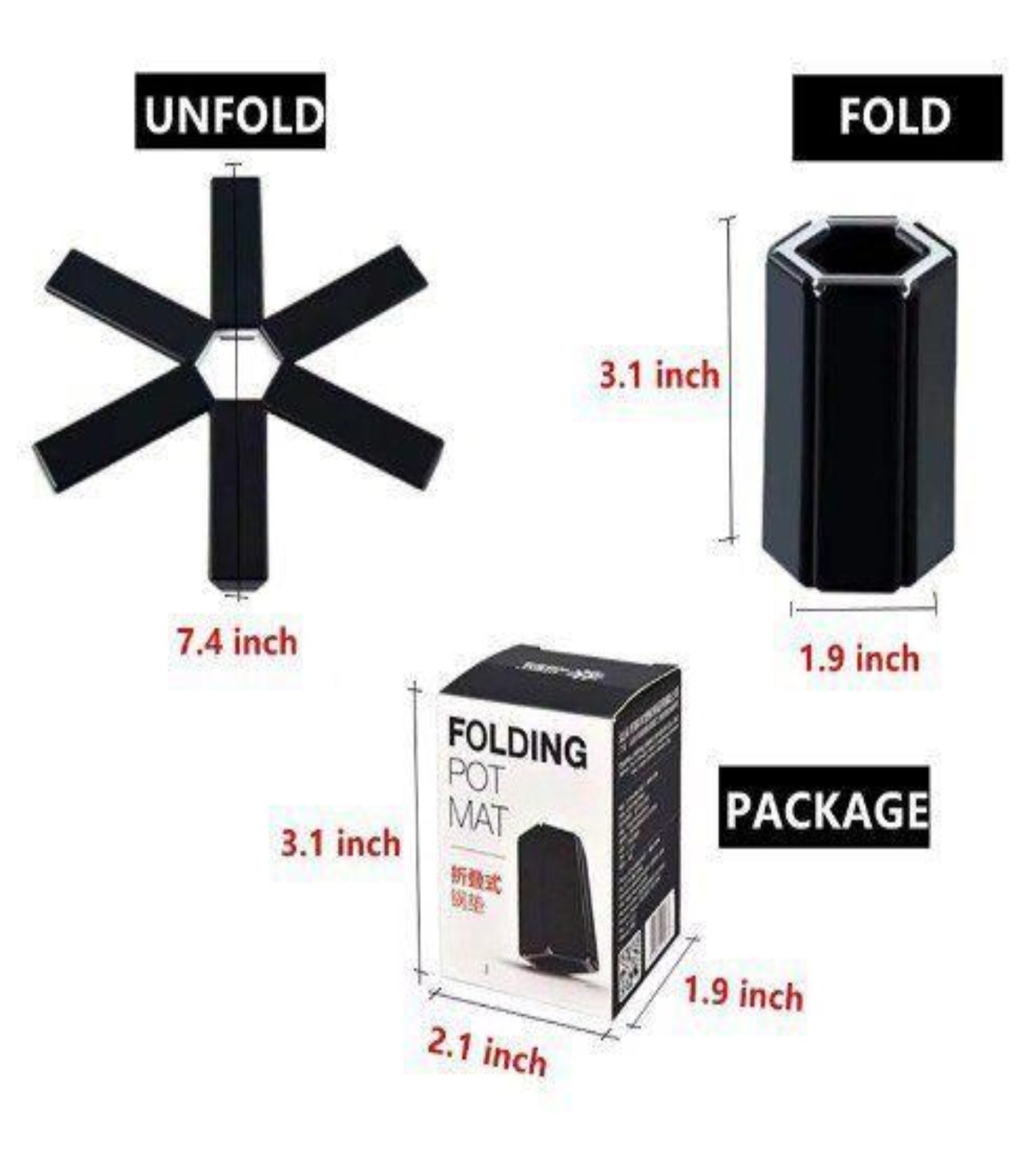 Square Bamboo Coaster - Expandable Folding Trivet