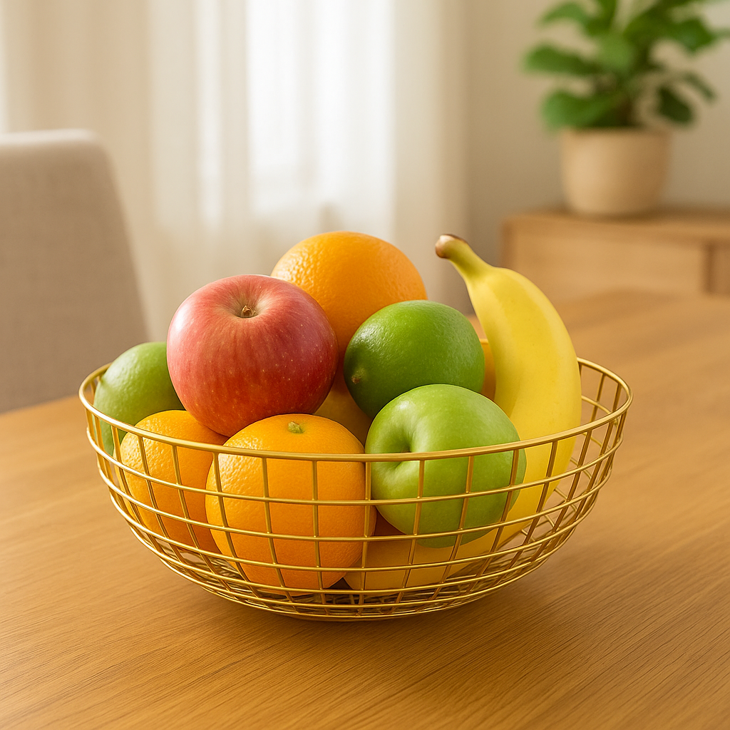Modern Gold Wire Fruit Basket