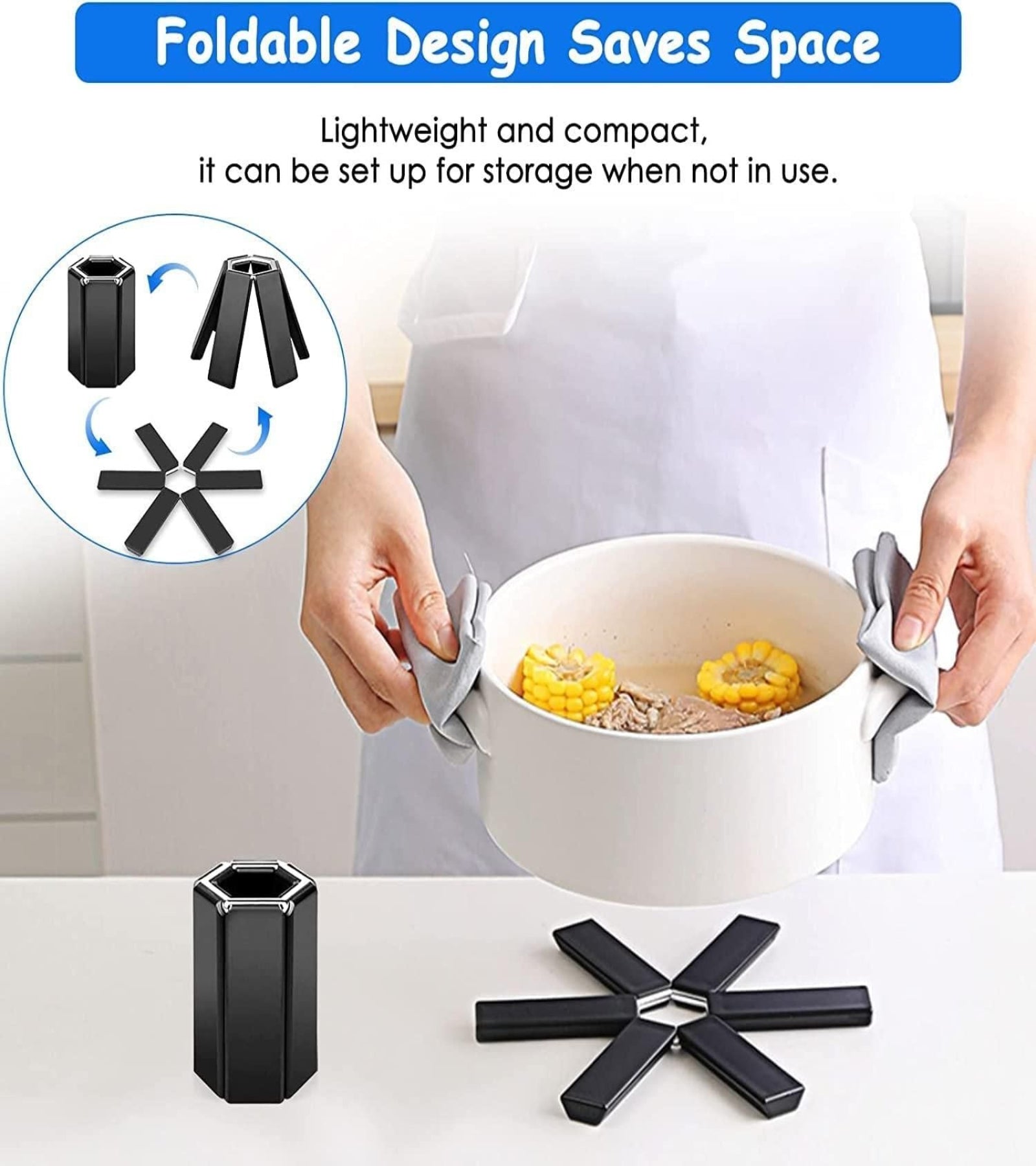 Square Bamboo Coaster - Expandable Folding Trivet