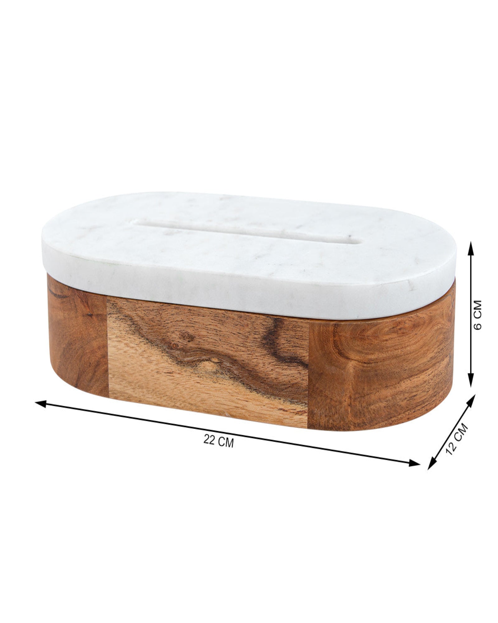 Wooden Marble Tissue Box