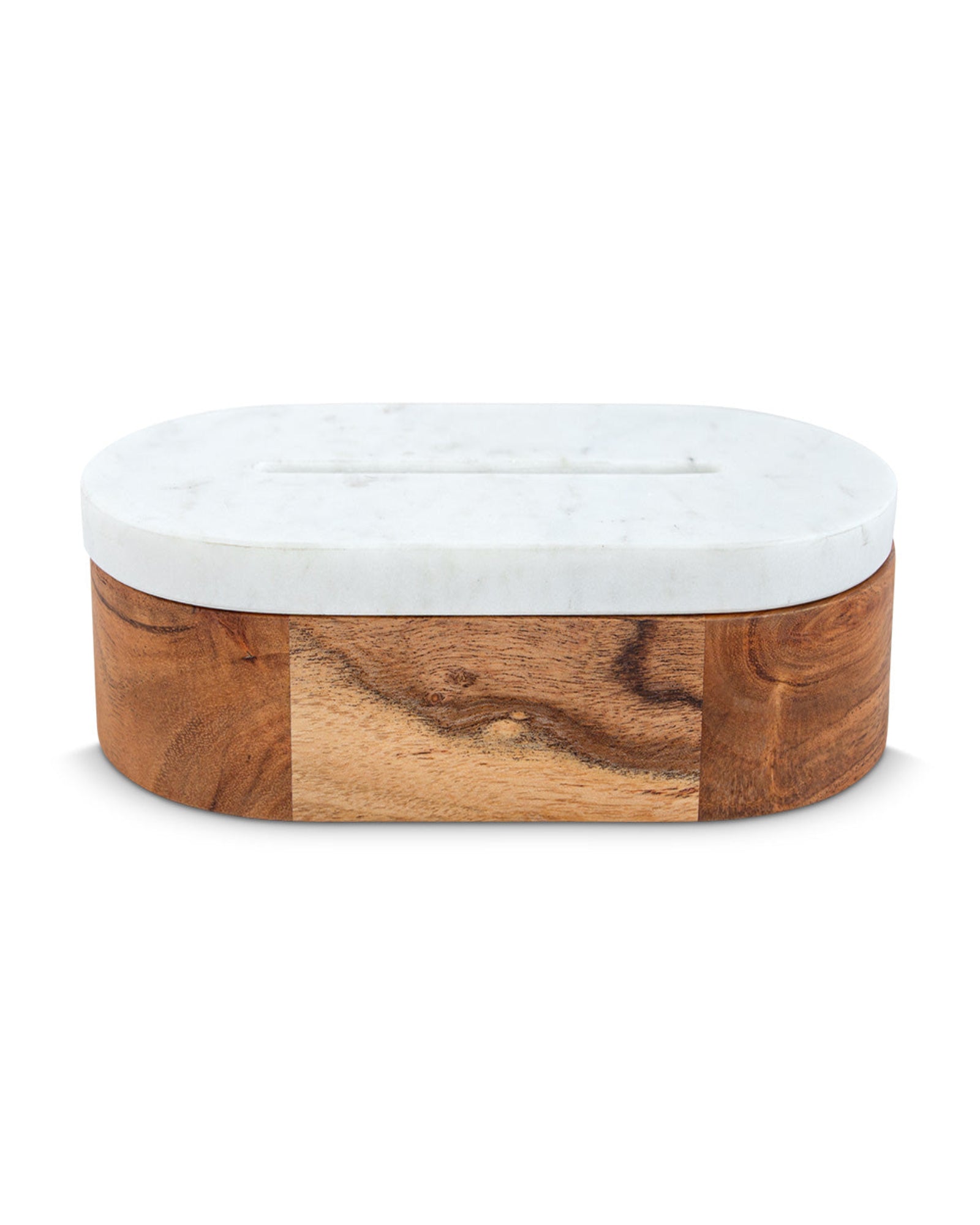 Wooden Marble Tissue Box