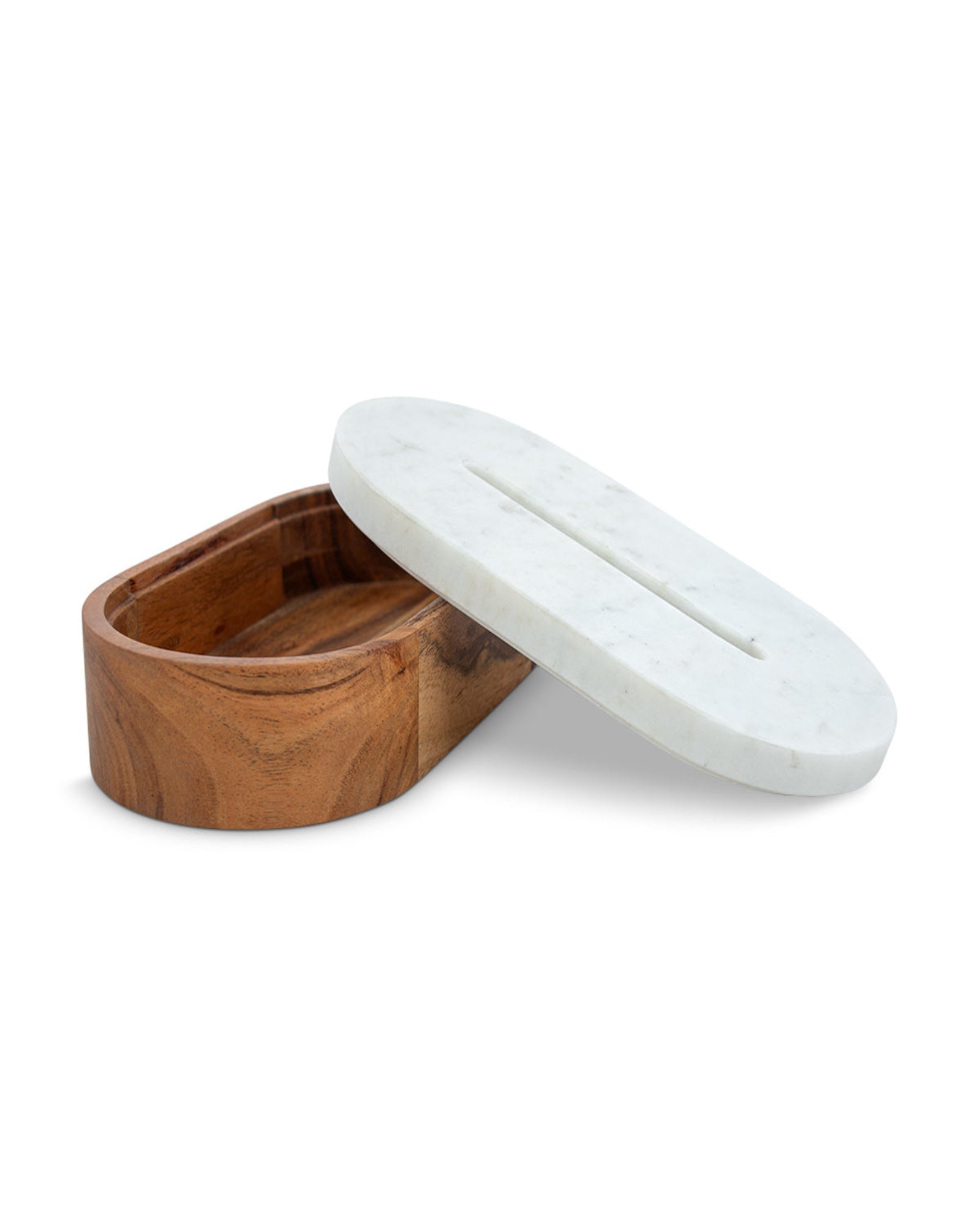 Wooden Marble Tissue Box
