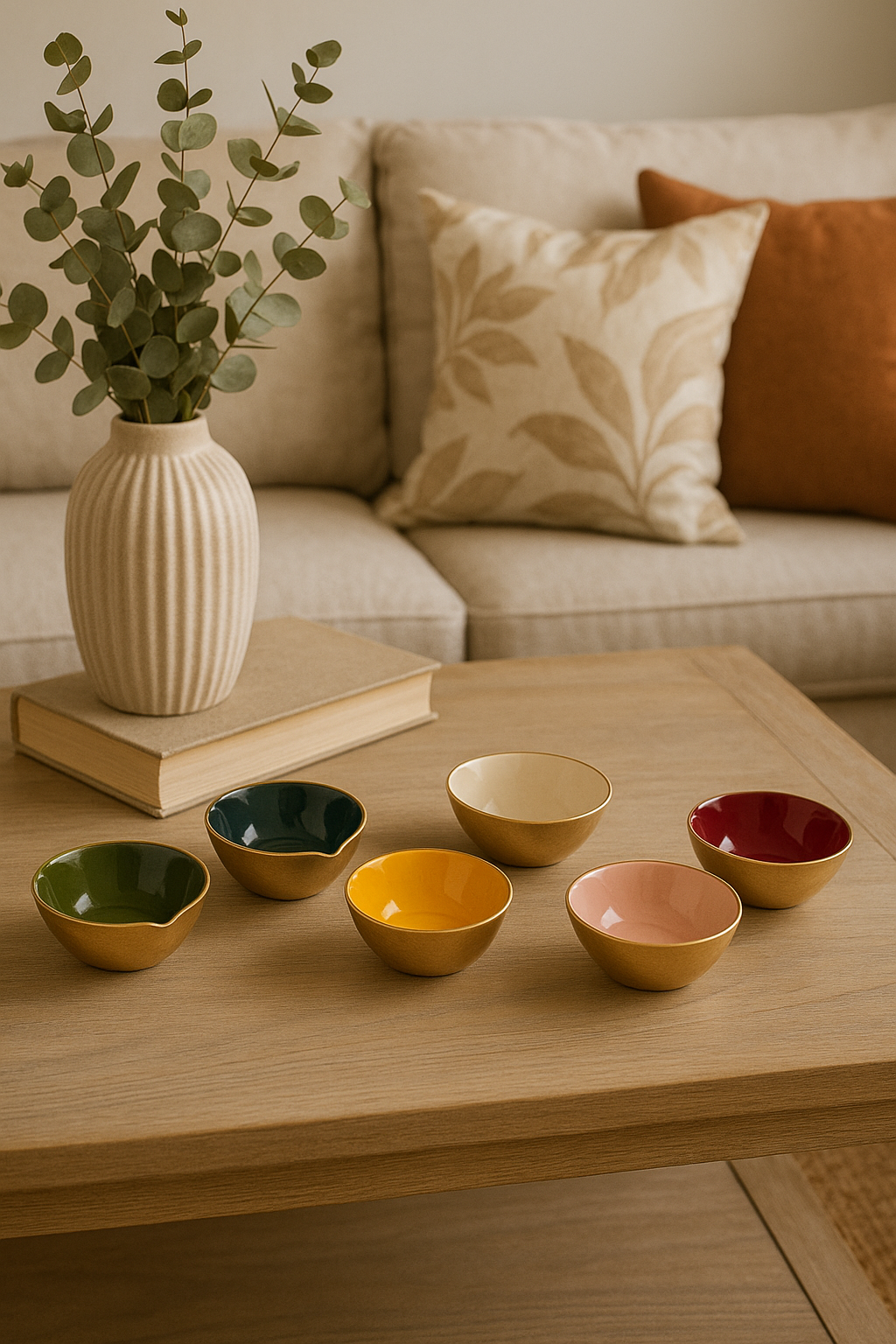 Traditional Brass Enameled Diya (Set of 6)