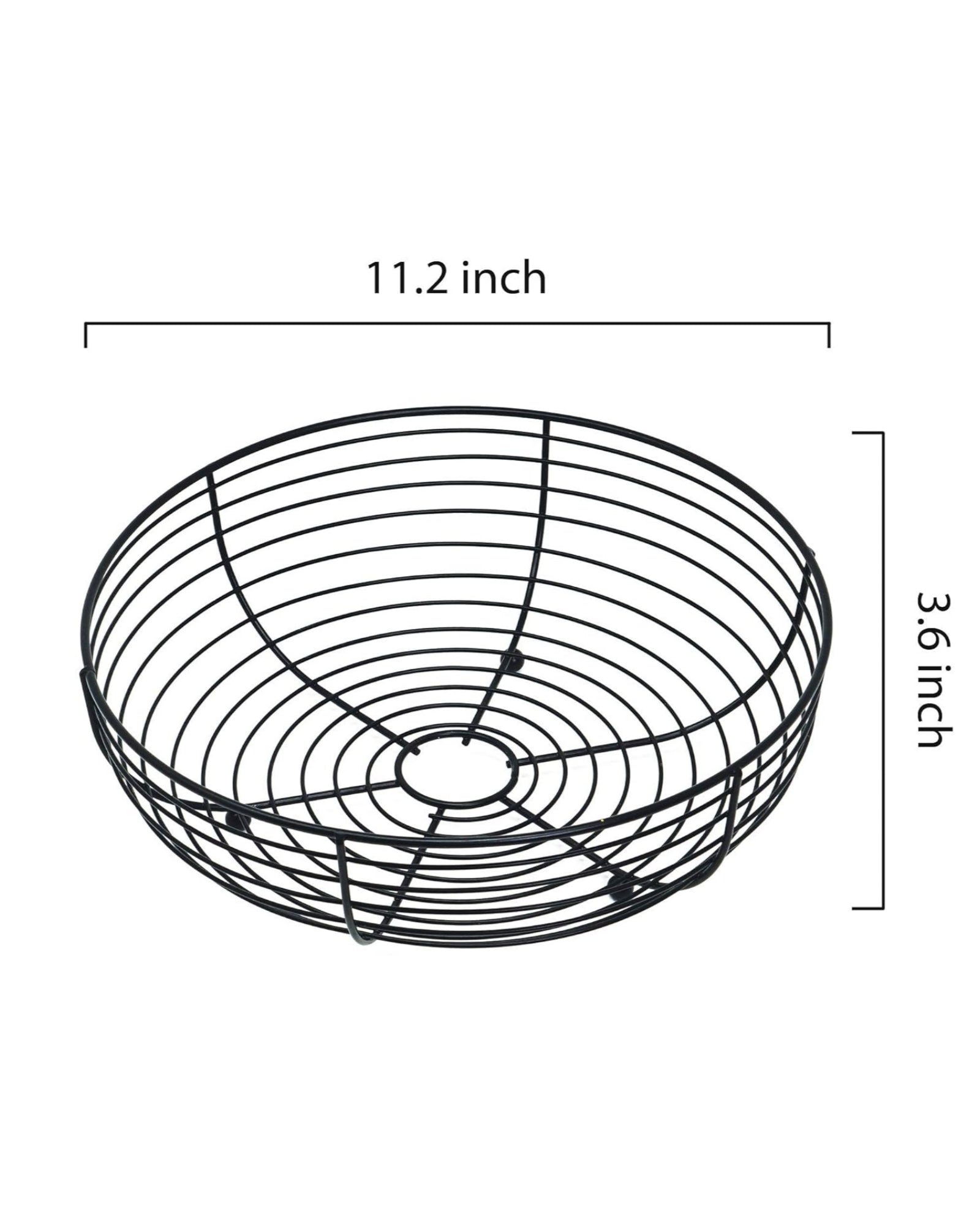 Modern Black Iron Wire Fruit Basket – Round