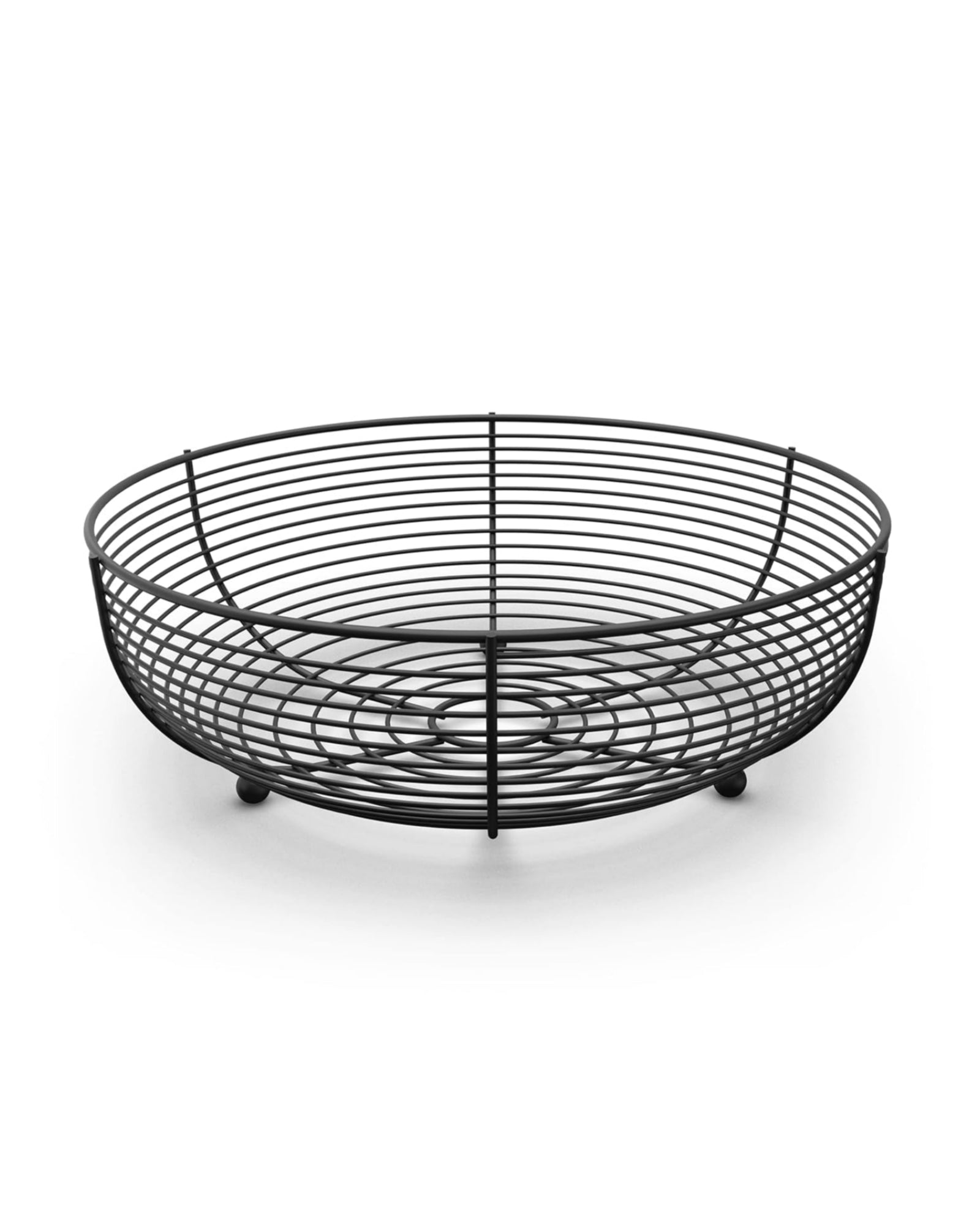 Modern Black Iron Wire Fruit Basket – Round