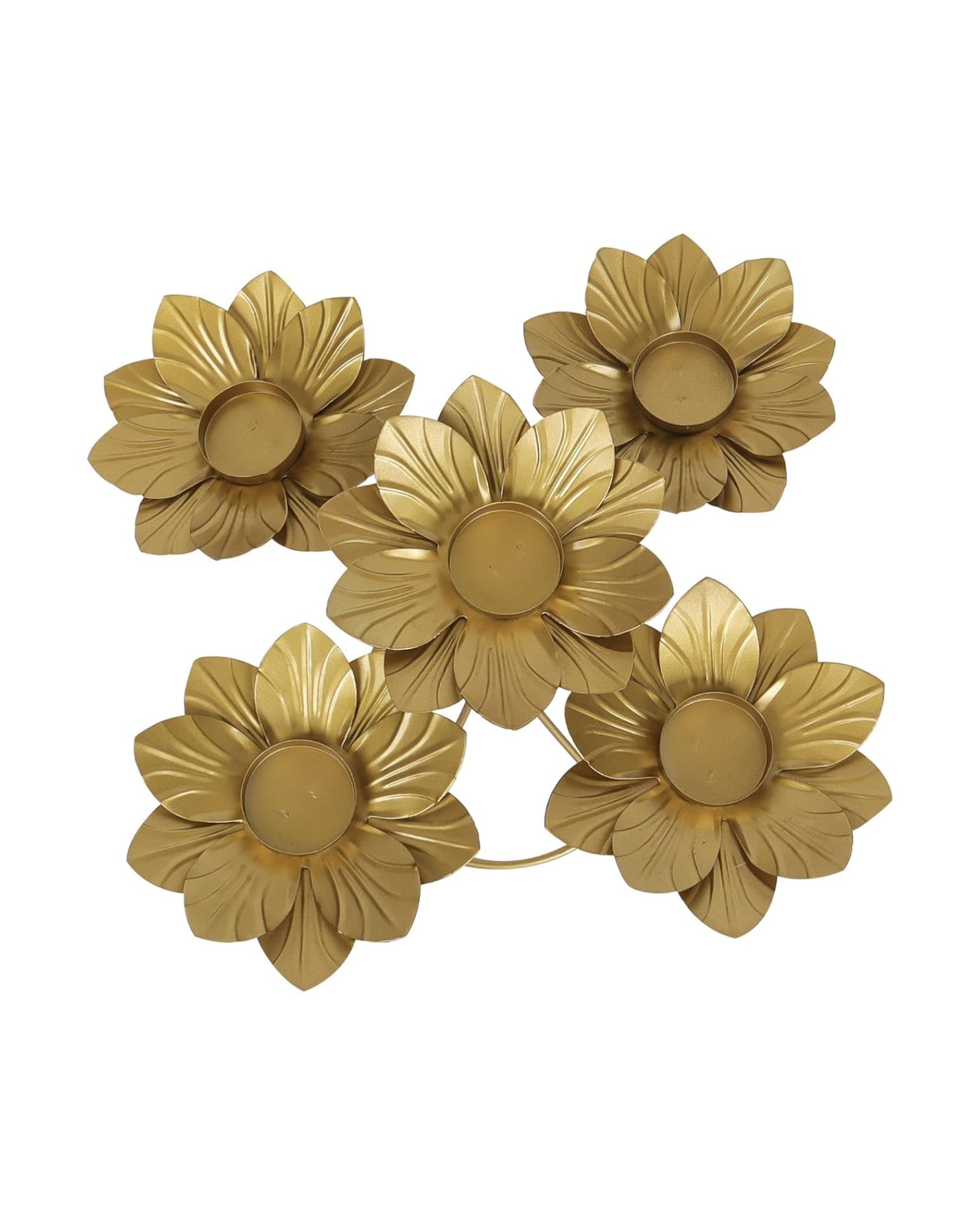 Handcrafted Brass Lotus Tealight Holder – 5 Arms