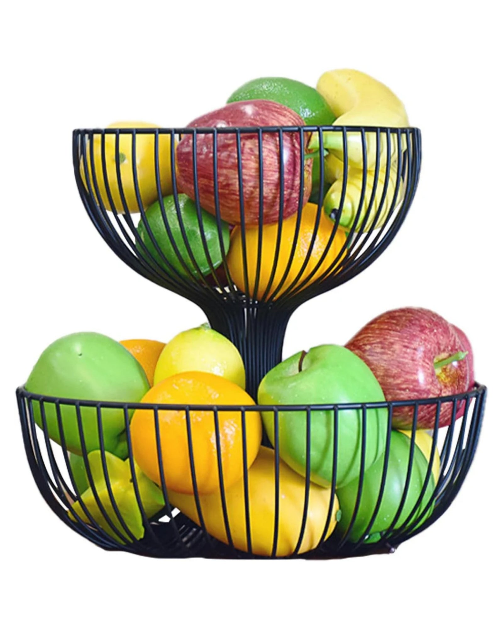 2-Tier Metal Fruit Basket Stand