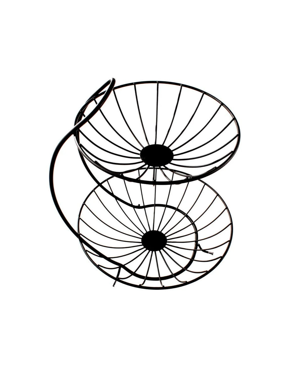 2-Tier Metal Fruit Basket with Curved Stand