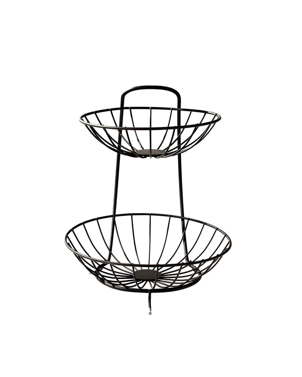 2-Tier Metal Fruit Basket with Curved Stand
