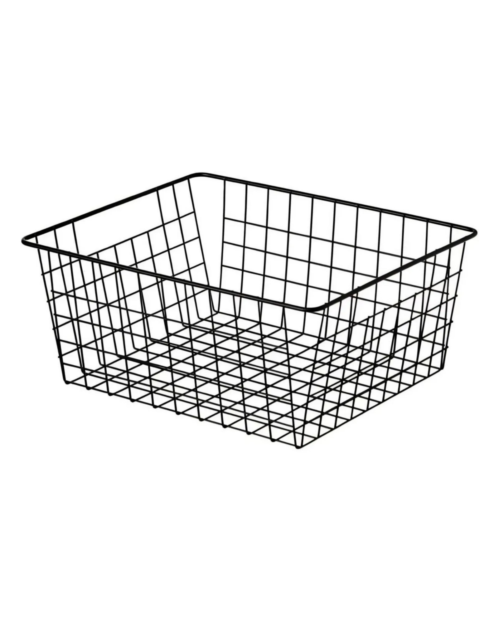 Modern Black Metal Wire Storage Basket