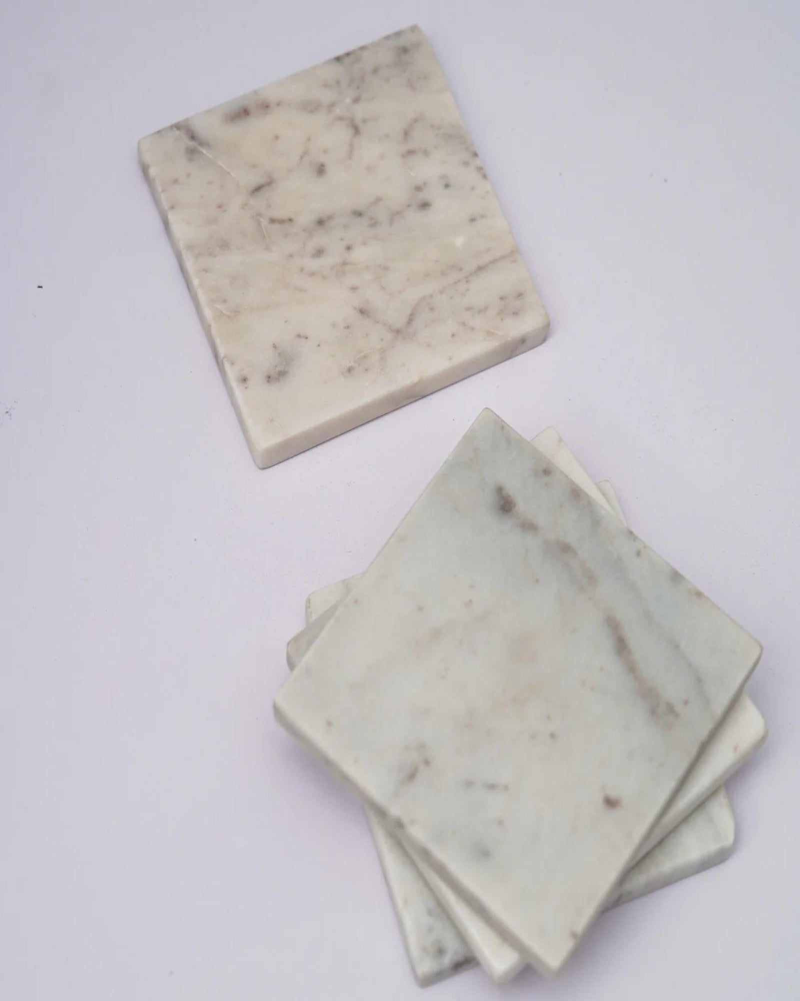 Square Marble Coasters – Set of 4
