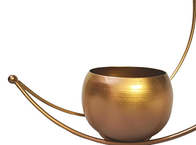 Gold Finish Hanging Moon Planter
