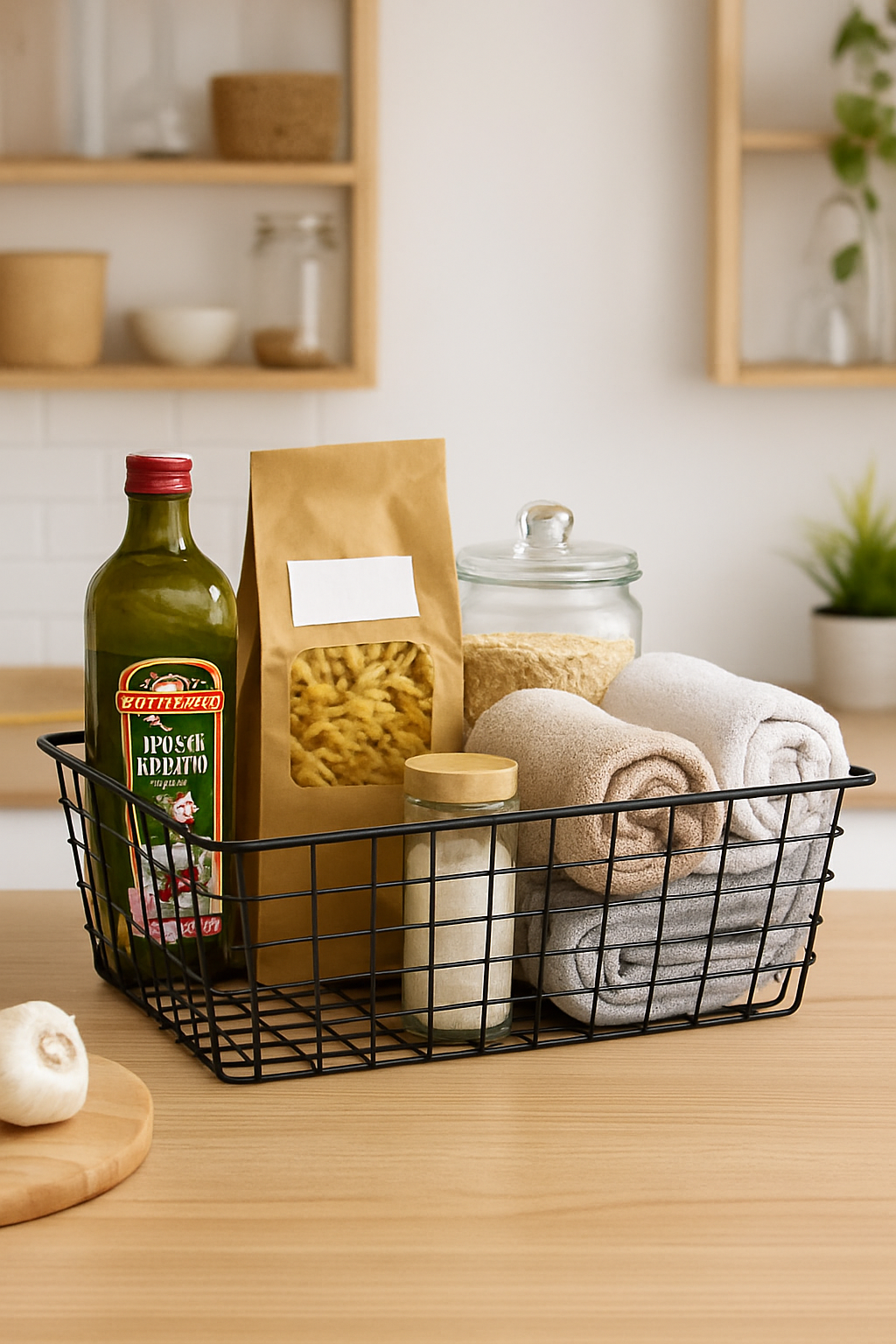 Modern Black Metal Wire Storage Basket