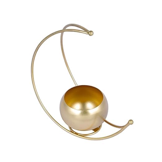 Gold Finish Hanging Moon Planter