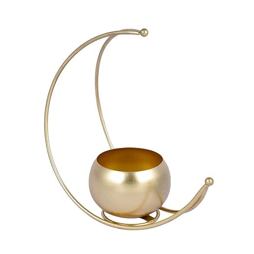 Gold Finish Hanging Moon Planter